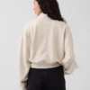 Pull oversize en coton texturé à demi-zip