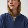 Pull oversize en coton texturé à demi-zip