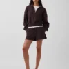 Pull oversize en coton texturé à demi-zip