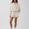 Pull oversize en coton texturé à demi-zip