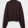 Pull oversize en coton texturé à demi-zip