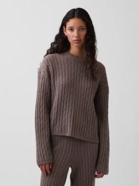 Pull oversize en maille torsadée CashSoft