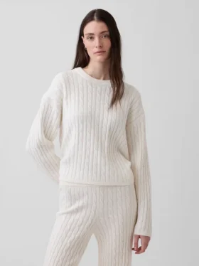 Pull oversize en maille torsadée CashSoft