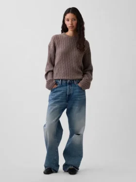 Pull oversize en maille torsadée CashSoft