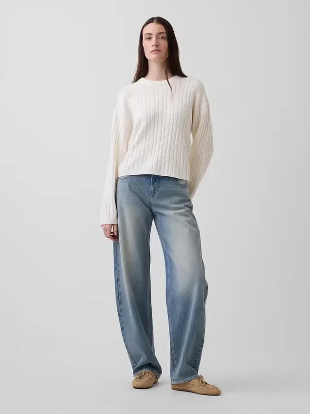 Pull oversize en maille torsadée CashSoft