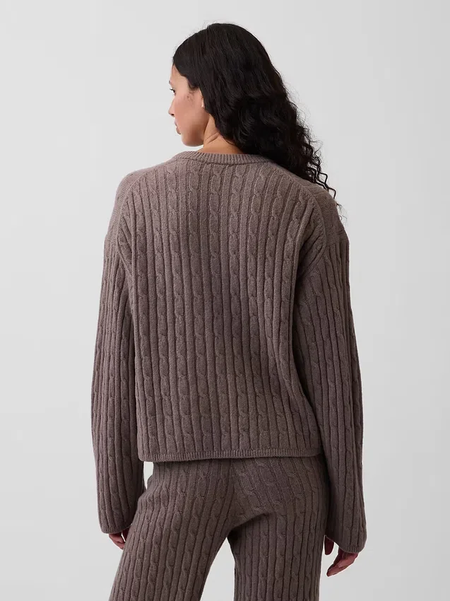 Pull oversize en maille torsadée CashSoft