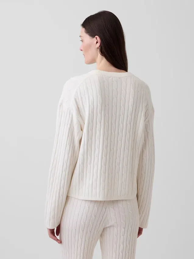Pull oversize en maille torsadée CashSoft