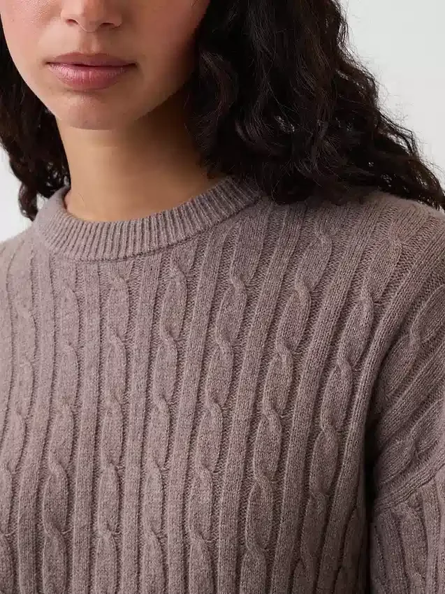Pull oversize en maille torsadée CashSoft