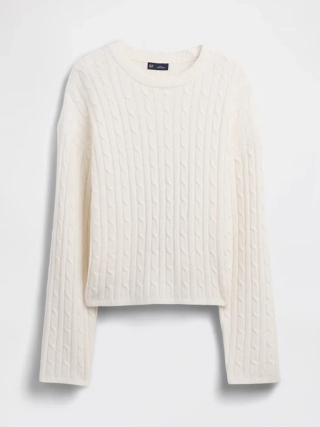Pull oversize en maille torsadée CashSoft