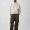 Pull oversize en sherpa à demi-zip