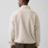 Pull oversize en sherpa à demi-zip