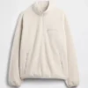 Pull oversize en sherpa à demi-zip