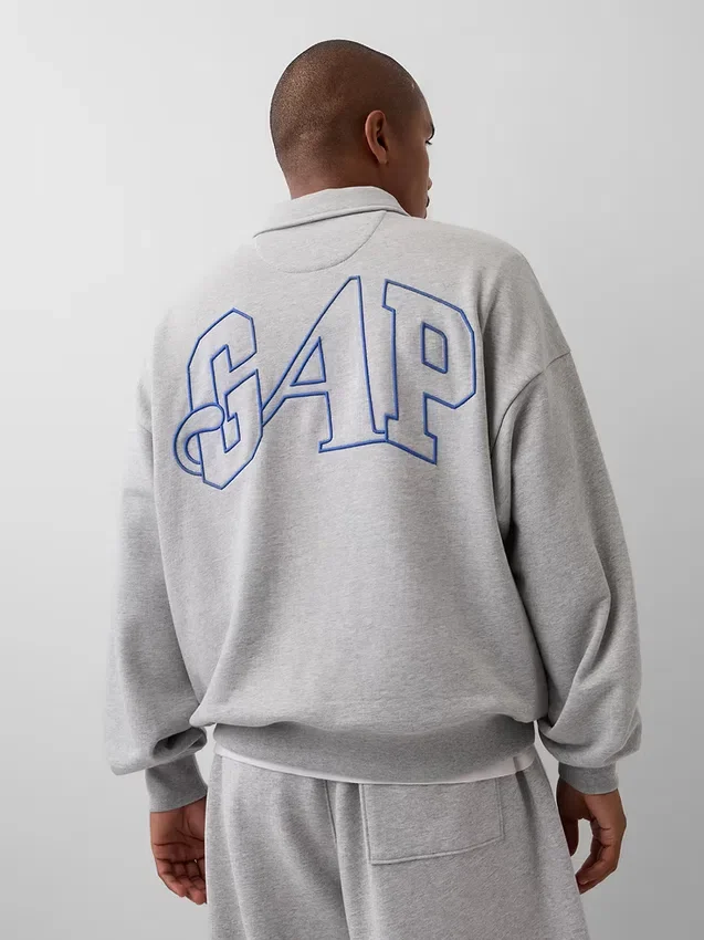 Pull oversize épais à fermeture à glissière quart de longueur GAP × Awake Ny