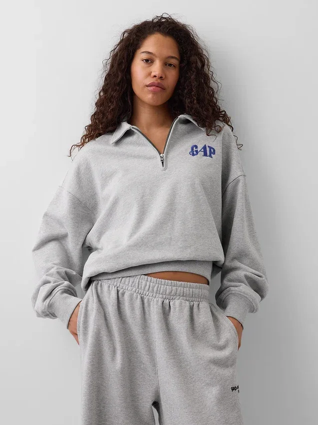 Pull oversize épais à fermeture à glissière quart de longueur GAP × Awake Ny