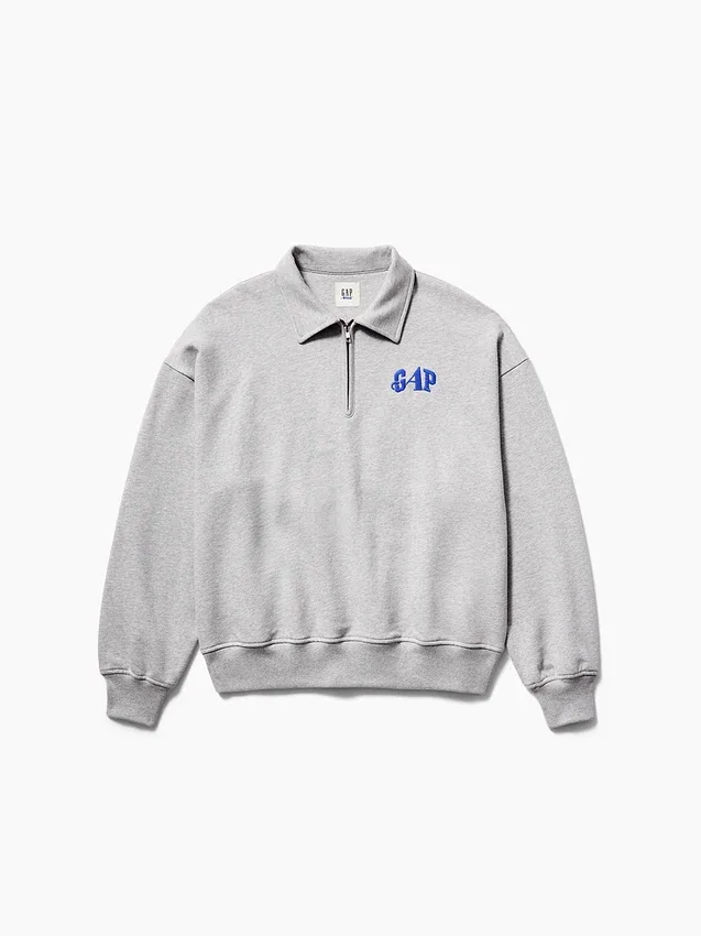 Pull oversize épais à fermeture à glissière quart de longueur GAP × Awake Ny