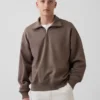 Pull oversize épais à fermeture à glissière quart de longueur pour adulte