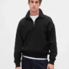 Pull oversize épais à fermeture à glissière quart de longueur pour adulte