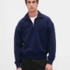 Pull oversize épais à fermeture à glissière quart de longueur pour adulte