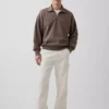 Pull oversize épais à fermeture à glissière quart de longueur pour adulte
