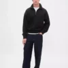 Pull oversize épais à fermeture à glissière quart de longueur pour adulte