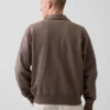 Pull oversize épais à fermeture à glissière quart de longueur pour adulte