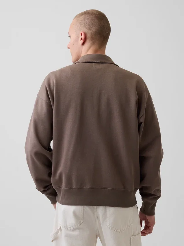 Pull oversize épais à fermeture à glissière quart de longueur pour adulte