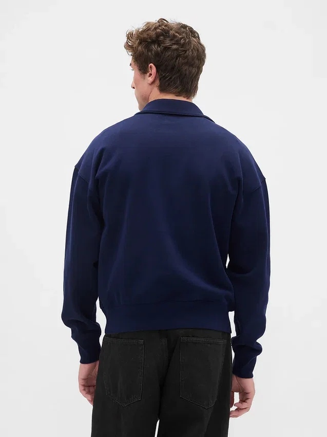 Pull oversize épais à fermeture à glissière quart de longueur pour adulte
