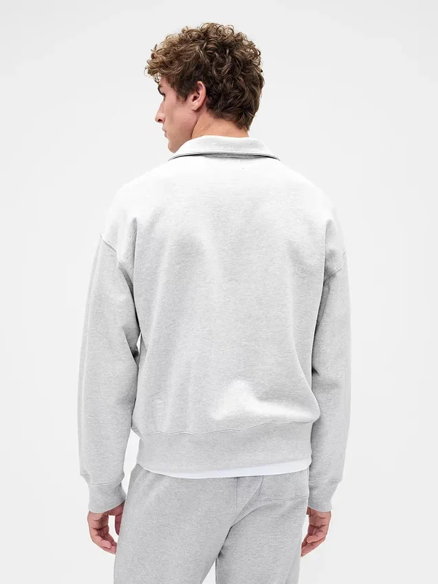 Pull oversize épais à fermeture à glissière quart de longueur pour adulte