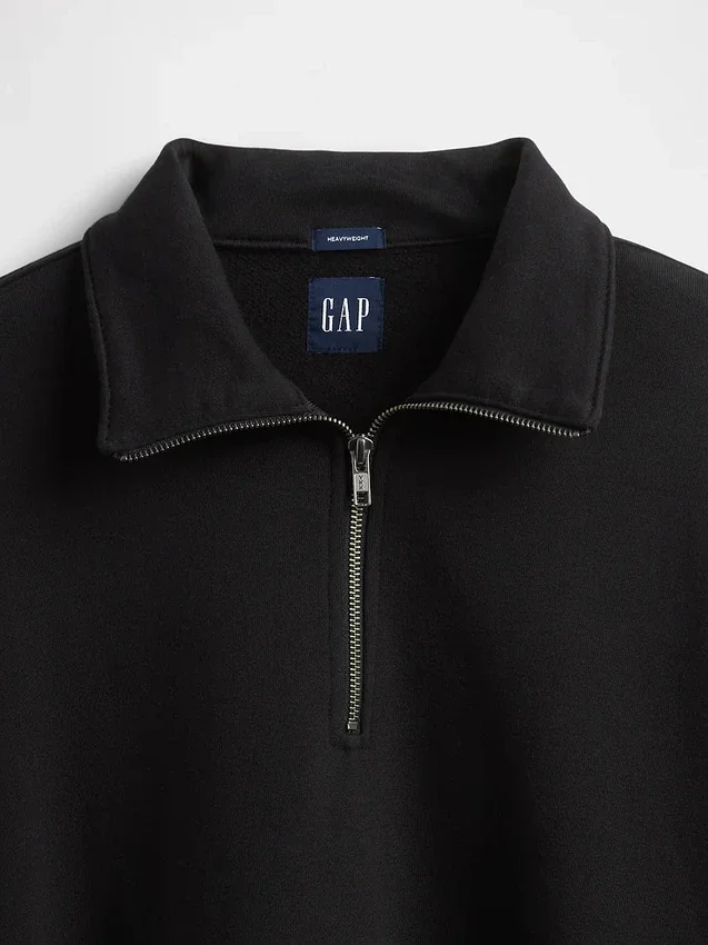 Pull oversize épais à fermeture à glissière quart de longueur pour adulte