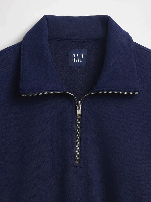 Pull oversize épais à fermeture à glissière quart de longueur pour adulte