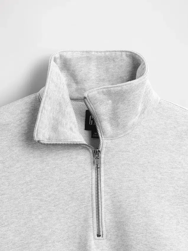 Pull oversize épais à fermeture à glissière quart de longueur pour adulte