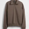 Pull oversize épais à fermeture à glissière quart de longueur pour adulte
