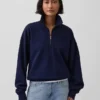 Pull oversize épais à fermeture à glissière quart de longueur pour adulte
