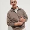 Pull oversize épais à fermeture à glissière quart de longueur pour adulte