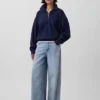Pull oversize épais à fermeture à glissière quart de longueur pour adulte