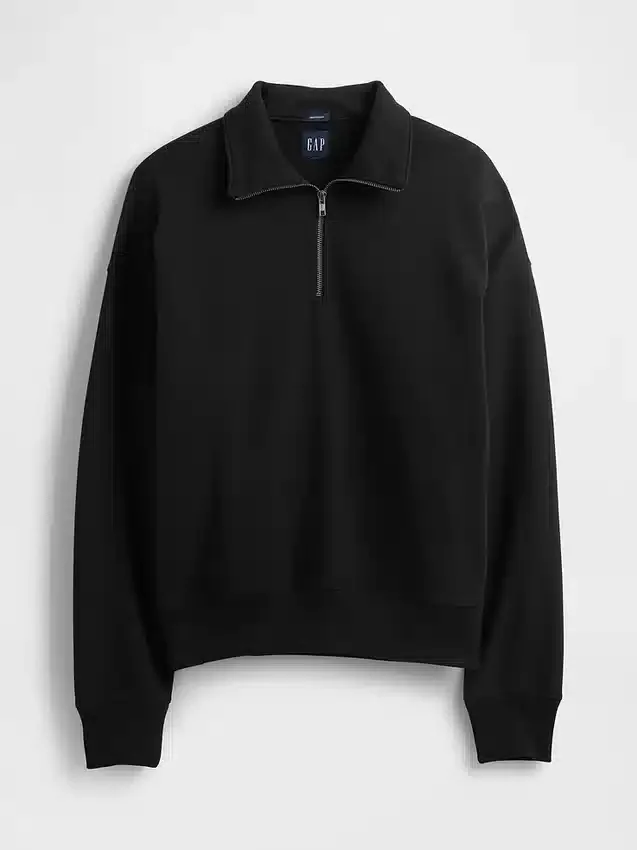 Pull oversize épais à fermeture à glissière quart de longueur pour adulte