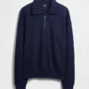 Pull oversize épais à fermeture à glissière quart de longueur pour adulte