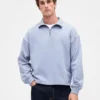 Pull oversize épais à quart de fermeture éclair