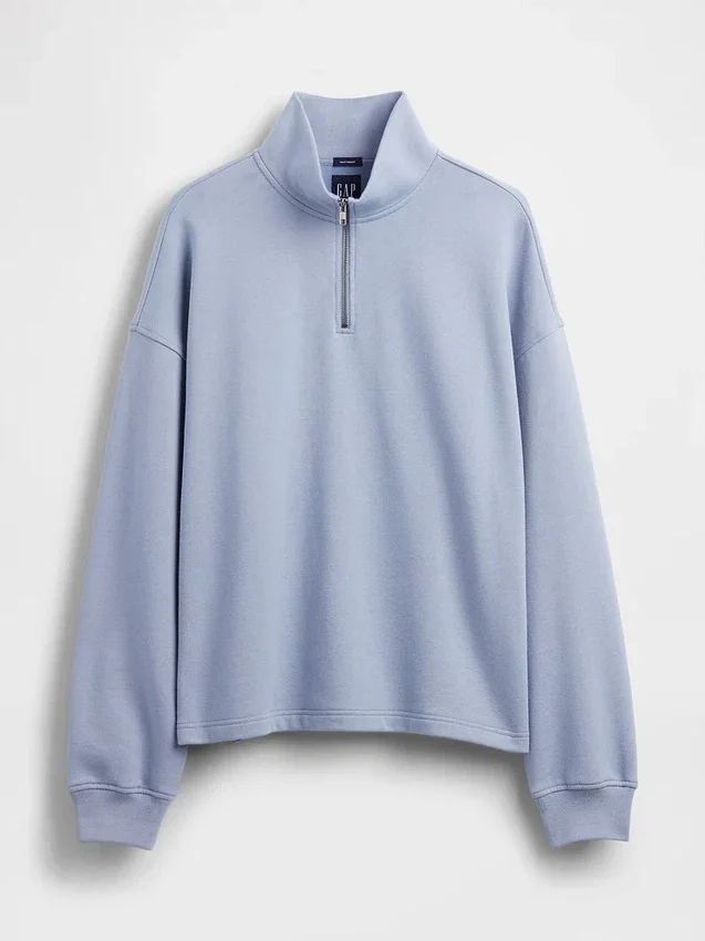 Pull oversize épais à quart de fermeture éclair