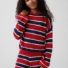 Pull oversize à rayures en crochet pour enfant