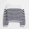 Pull oversize à rayures en crochet pour enfant