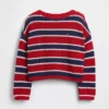 Pull oversize à rayures en crochet pour enfant