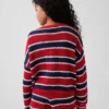 Pull oversize à rayures en crochet pour enfant