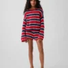 Pull oversize à rayures en crochet pour enfant