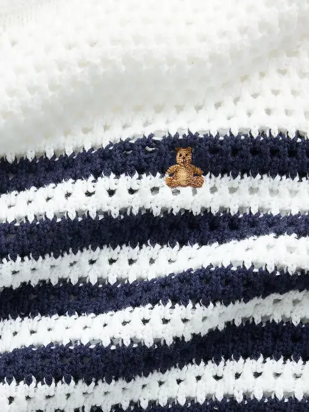Pull oversize à rayures en crochet pour enfant