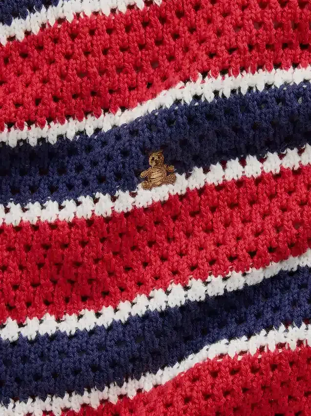 Pull oversize à rayures en crochet pour enfant
