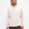 Pull épais oversize à logo et fermeture à glissière quart de longueur
