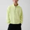 Pull épais oversize à logo et fermeture à glissière quart de longueur