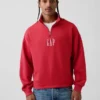 Pull épais oversize à logo et fermeture à glissière quart de longueur