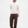 Pull épais oversize à logo et fermeture à glissière quart de longueur
